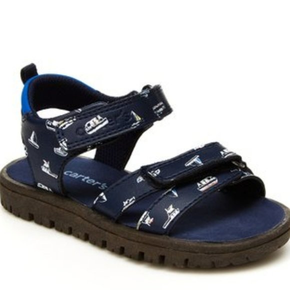 CARTER'S BOAT PRINTED THEME STRAPPED SANDALS BOYS TODDLER 4 AND TODDLER 10 - Picture 3 of 3